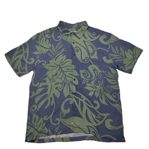 Quicksilver Waterman Collection Man's Hawaiian Shirt Size XL Floral Tropical - Picture 1 of 7
